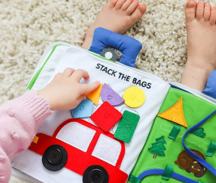 FABRIC QUIET ACTIVITY BOOK - AWAY WE GO by CURIOUS COLUMBUS - The Playful Collective