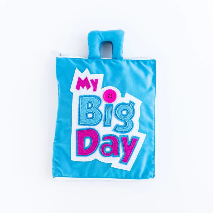 FABRIC QUIET ACTIVITY BOOK - MY BIG DAY (BLUE COVER) by CURIOUS COLUMBUS - The Playful Collective