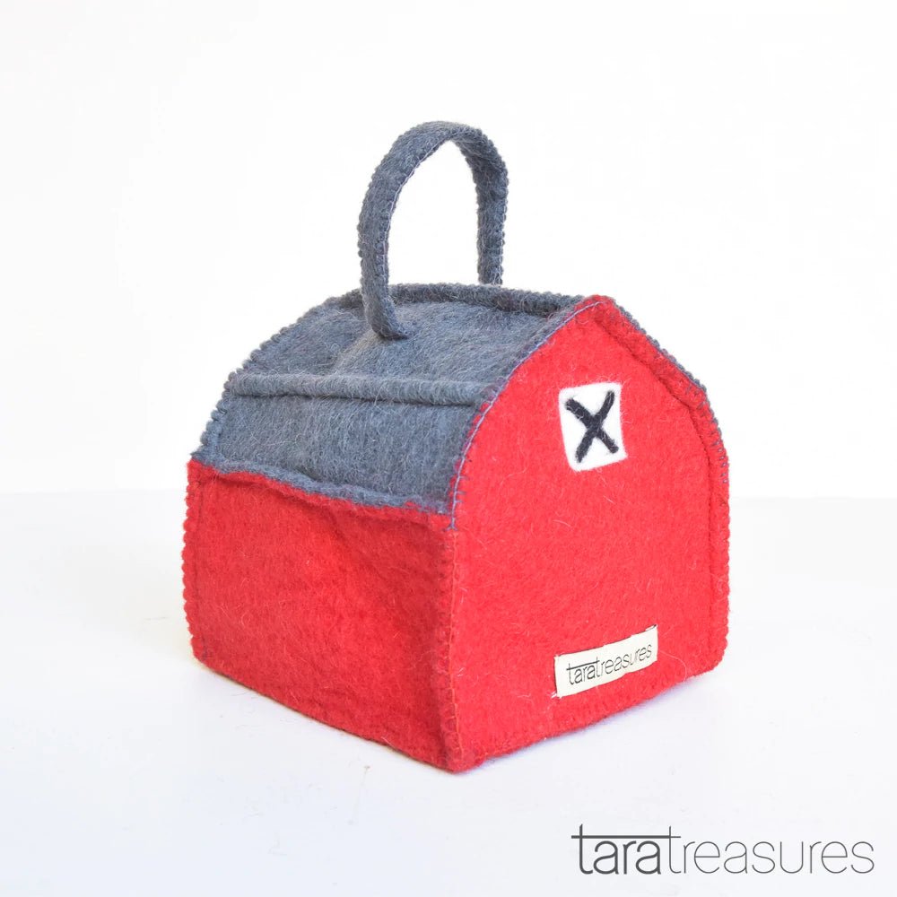 FARM BARN (FARMHOUSE) BAG FOR FINGER PUPPETS by TARA TREASURES - The Playful Collective