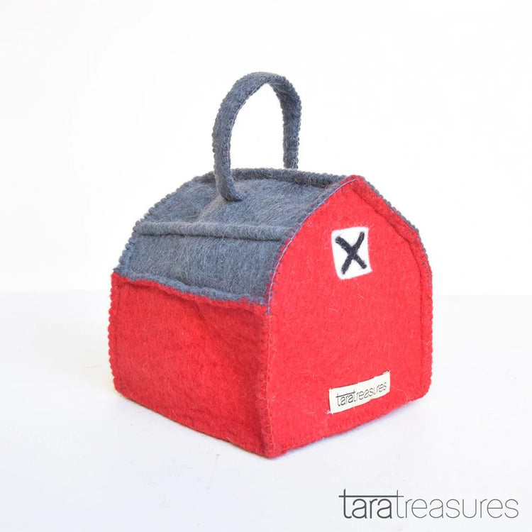 FARM BARN (FARMHOUSE) BAG FOR FINGER PUPPETS by TARA TREASURES - The Playful Collective