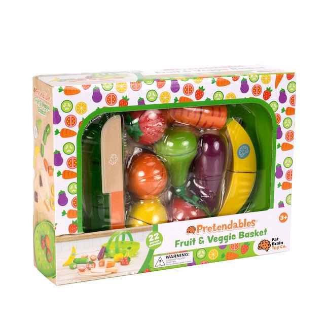 FAT BRAIN TOYS | PRETENDABLES FRUIT & VEGGIE BASKET SET by FAT BRAIN TOYS - The Playful Collective