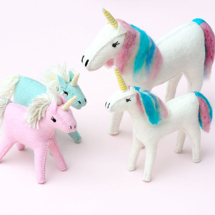 FELT BLUE UNICORN TOY by TARA TREASURES - The Playful Collective