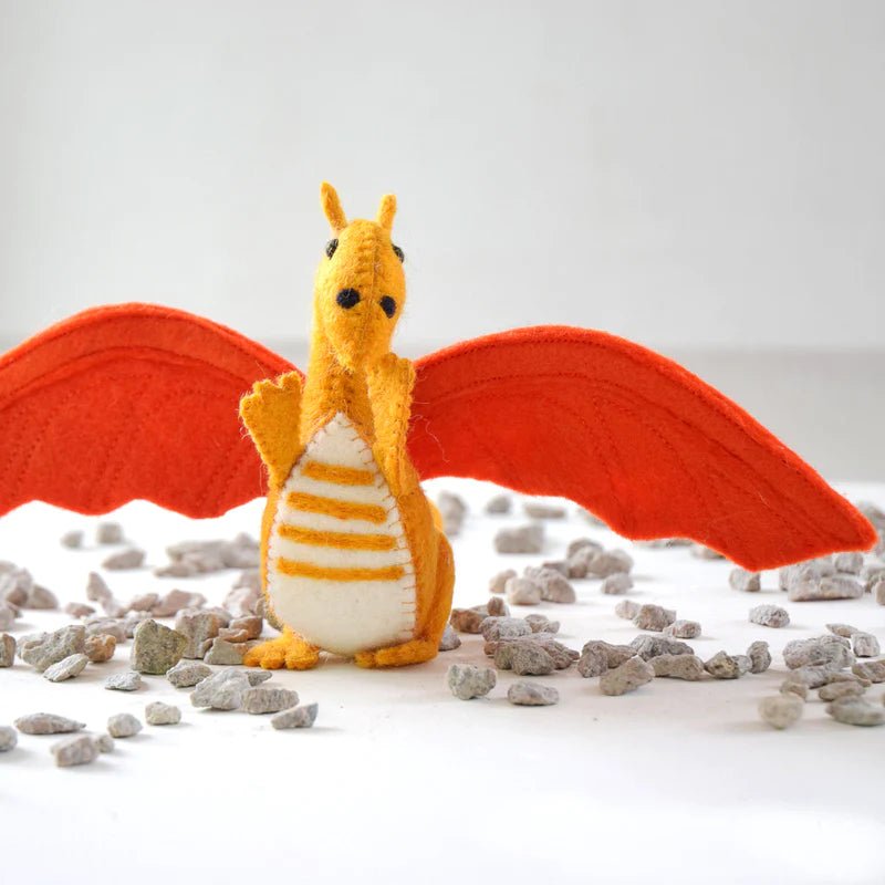 FELT DRAGON TOY - ORANGE by TARA TREASURES - The Playful Collective