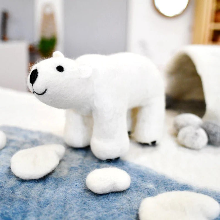 FELT POLAR BEAR TOY by TARA TREASURES - The Playful Collective