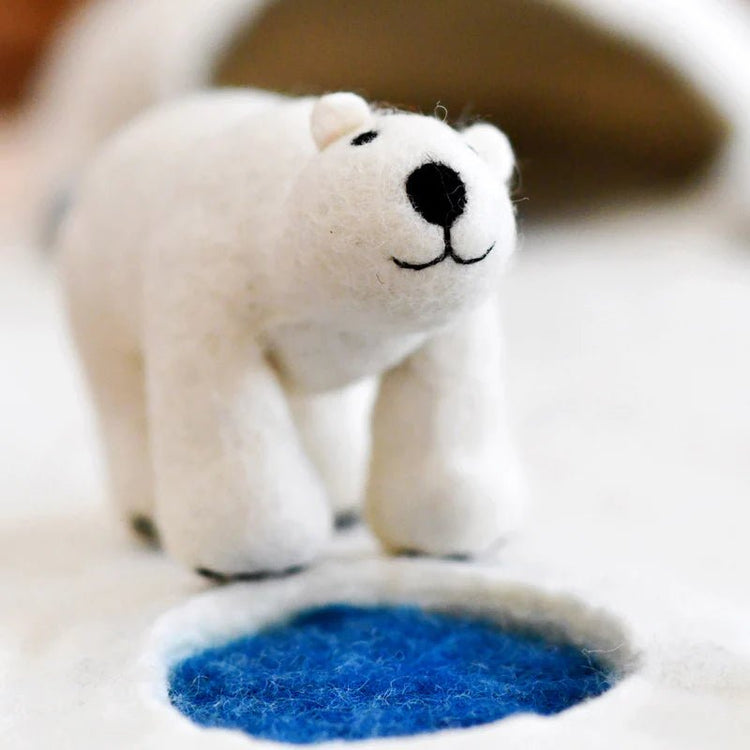 FELT POLAR BEAR TOY by TARA TREASURES - The Playful Collective