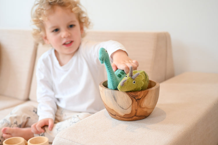 FELT TRICERATOPS DINOSAUR TOY by TARA TREASURES - The Playful Collective