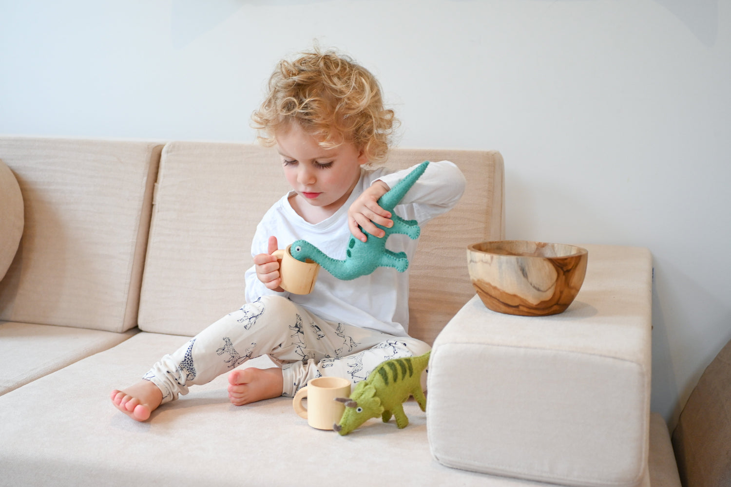 FELT TRICERATOPS DINOSAUR TOY by TARA TREASURES - The Playful Collective