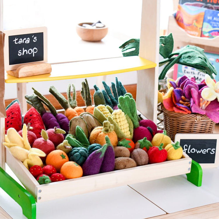 FELT VEGETABLES AND FRUITS - SET A (14 PIECES) by TARA TREASURES - The Playful Collective
