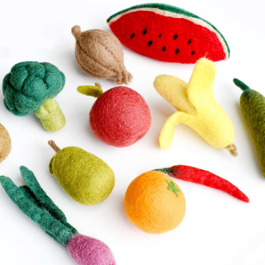FELT VEGETABLES AND FRUITS - SET B (11 PIECES) by TARA TREASURES - The Playful Collective