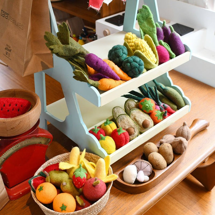 FELT VEGETABLES AND FRUITS - SET B (11 PIECES) by TARA TREASURES - The Playful Collective