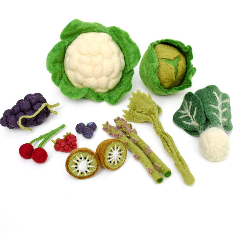 FELT VEGETABLES AND FRUITS - SET C (15 PIECES) by TARA TREASURES - The Playful Collective