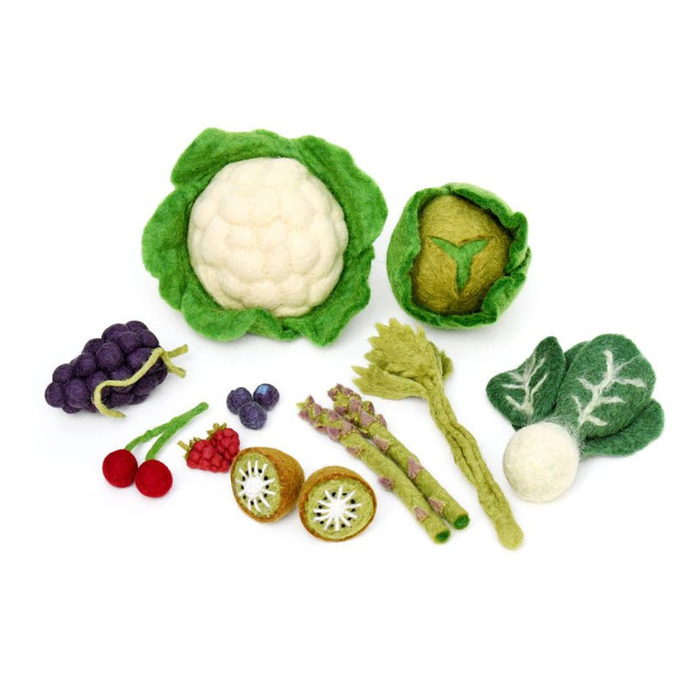 FELT VEGETABLES AND FRUITS - SET C (15 PIECES) by TARA TREASURES - The Playful Collective