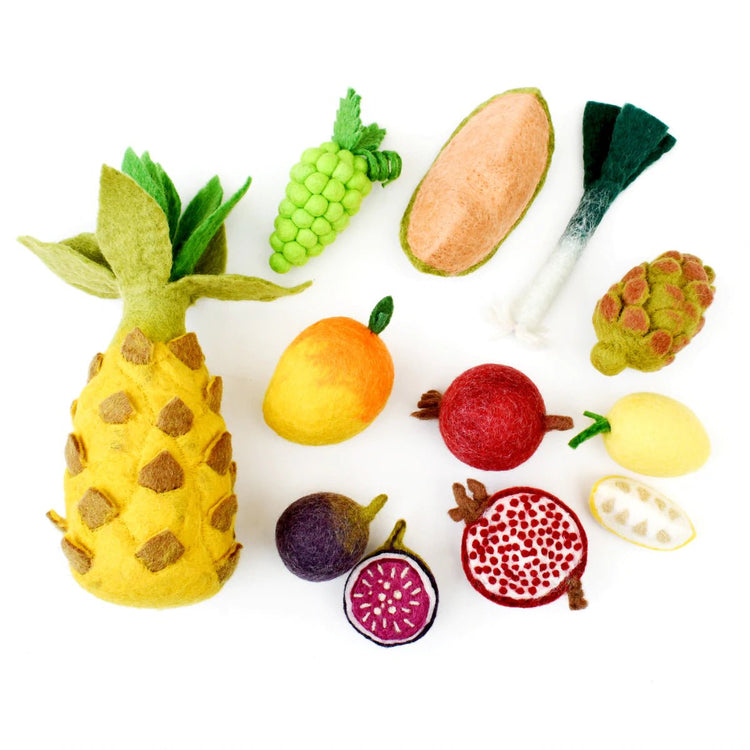 FELT VEGETABLES AND FRUITS - SET D (12 PIECES) by TARA TREASURES - The Playful Collective