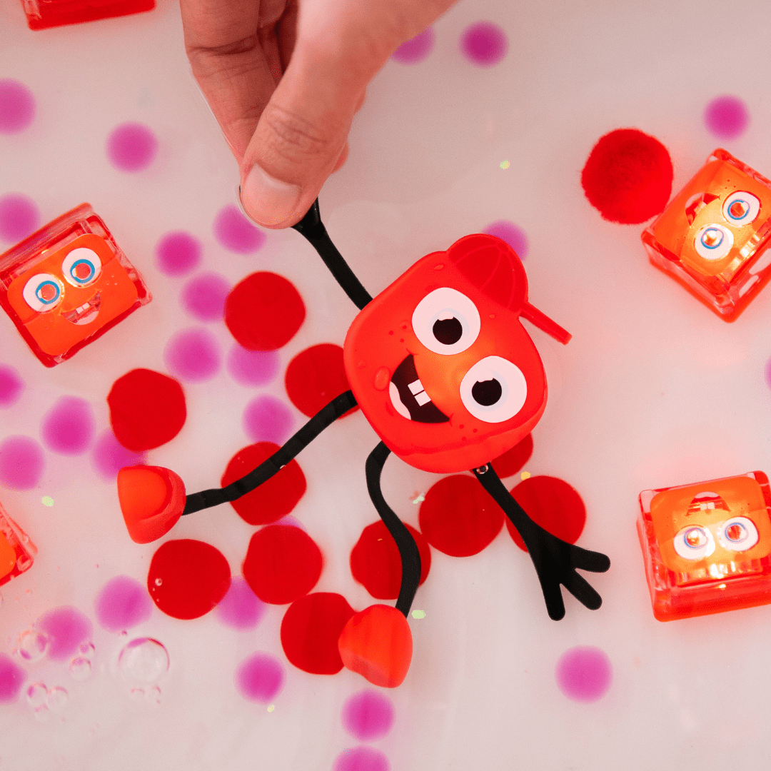 GLO PALS | *NEW DESIGN* LIGHT-UP SENSORY CUBES - SAMMY (RED) *PRE-ORDER* by GLO PALS - The Playful Collective