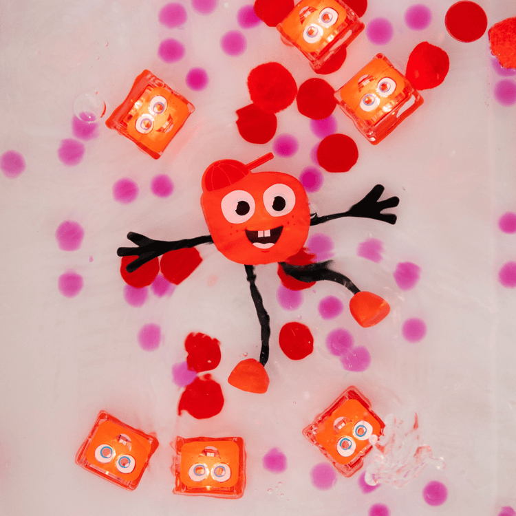 GLO PALS | *NEW DESIGN* LIGHT-UP SENSORY CUBES - SAMMY (RED) *PRE-ORDER* by GLO PALS - The Playful Collective