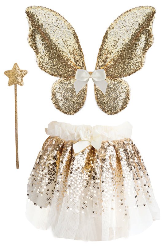 GREAT PRETENDERS | GRACIOUS GOLD SEQUINS SKIRT, WINGS & WAND SET - SIZE 4-6 *PRE-ORDER* by GREAT PRETENDERS - The Playful Collective