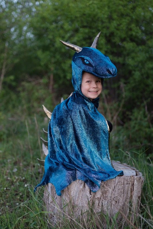 GREAT PRETENDERS | TEAL & GOLD STARRY NIGHT DRAGON HOODED CAPE - SIZE 5-6 by GREAT PRETENDERS - The Playful Collective