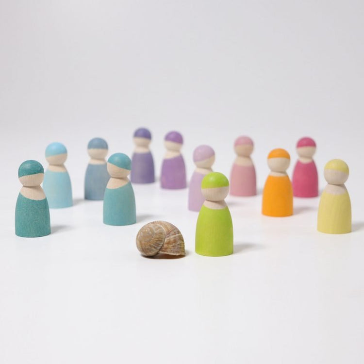 GRIMM'S | 12 RAINBOW FRIENDS - PASTEL by GRIMM'S WOODEN TOYS - The Playful Collective