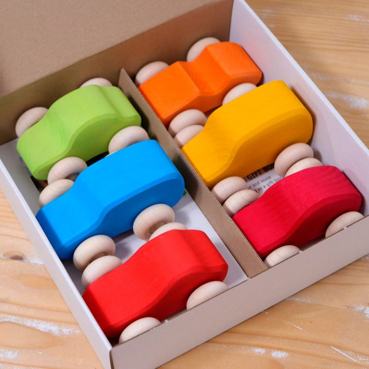 GRIMM'S | CARS COLOURED - SET OF 6 by GRIMM'S WOODEN TOYS - The Playful Collective