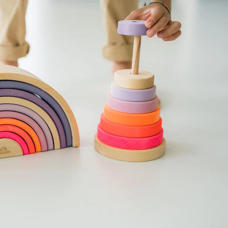 GRIMM'S | CONICAL TOWER - NEON PINK (2023) *COMING SOON* by GRIMM'S WOODEN TOYS - The Playful Collective