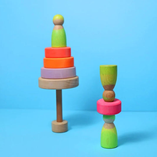 GRIMM'S | CONICAL TOWER SMALL - NEON PINK (2023) *COMING SOON* by GRIMM'S WOODEN TOYS - The Playful Collective