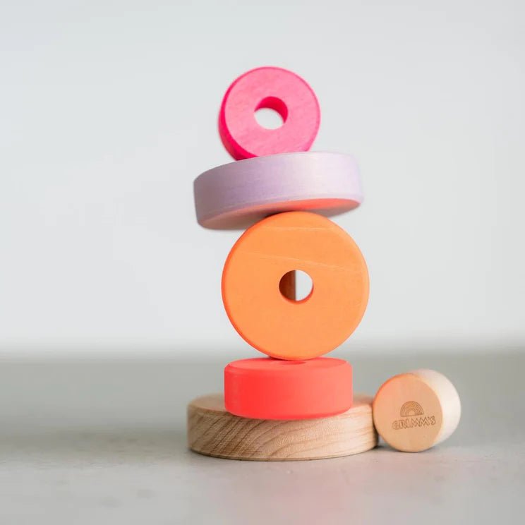 GRIMM'S | CONICAL TOWER SMALL - NEON PINK (2023) *COMING SOON* by GRIMM'S WOODEN TOYS - The Playful Collective