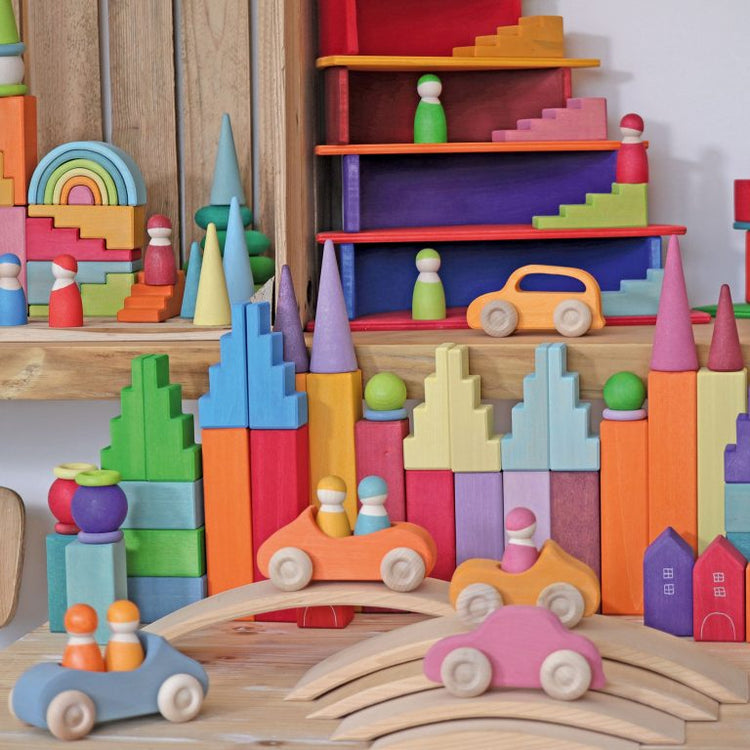 GRIMM'S | LARGE CONVERTIBLE CAR - ORANGE by GRIMM'S WOODEN TOYS - The Playful Collective