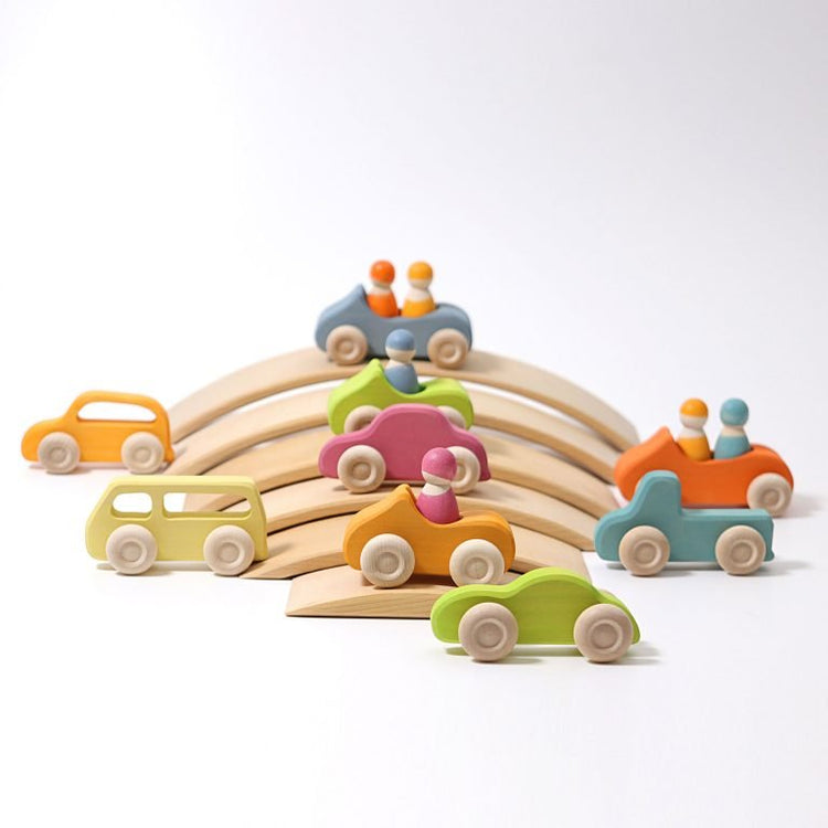 GRIMM'S | SMALL CONVERTIBLE CAR - YELLOW by GRIMM'S WOODEN TOYS - The Playful Collective