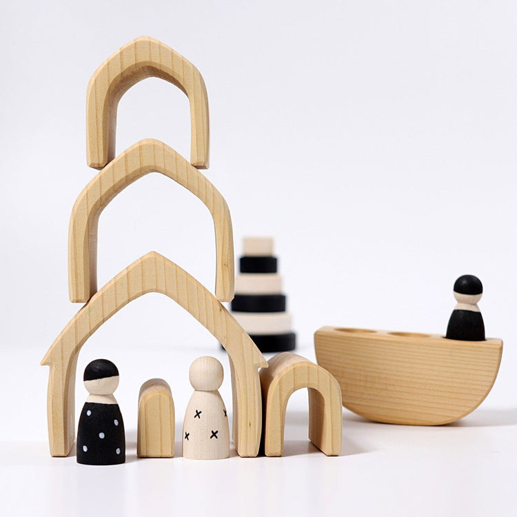 GRIMM'S | STACKING HOUSE - NATURAL by GRIMM'S WOODEN TOYS - The Playful Collective