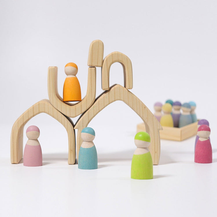 GRIMM'S | STACKING HOUSE - NATURAL by GRIMM'S WOODEN TOYS - The Playful Collective