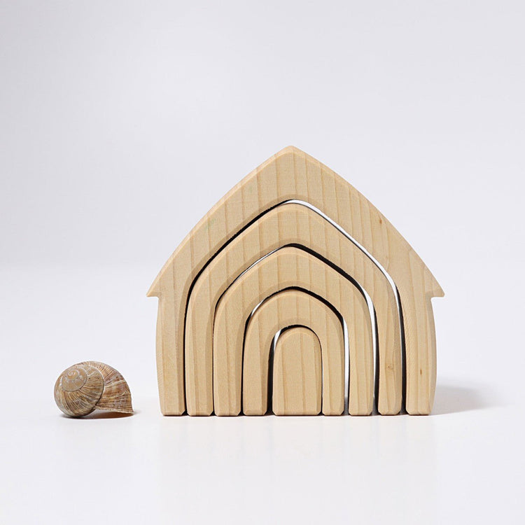 GRIMM'S | STACKING HOUSE - NATURAL by GRIMM'S WOODEN TOYS - The Playful Collective