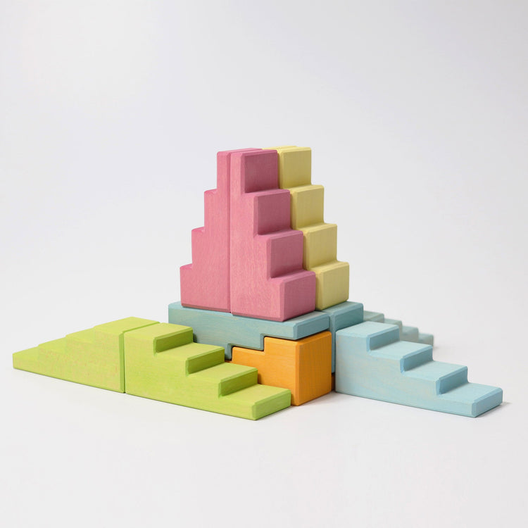 GRIMM'S | STEPPED ROOFS - PASTEL by GRIMM'S WOODEN TOYS - The Playful Collective
