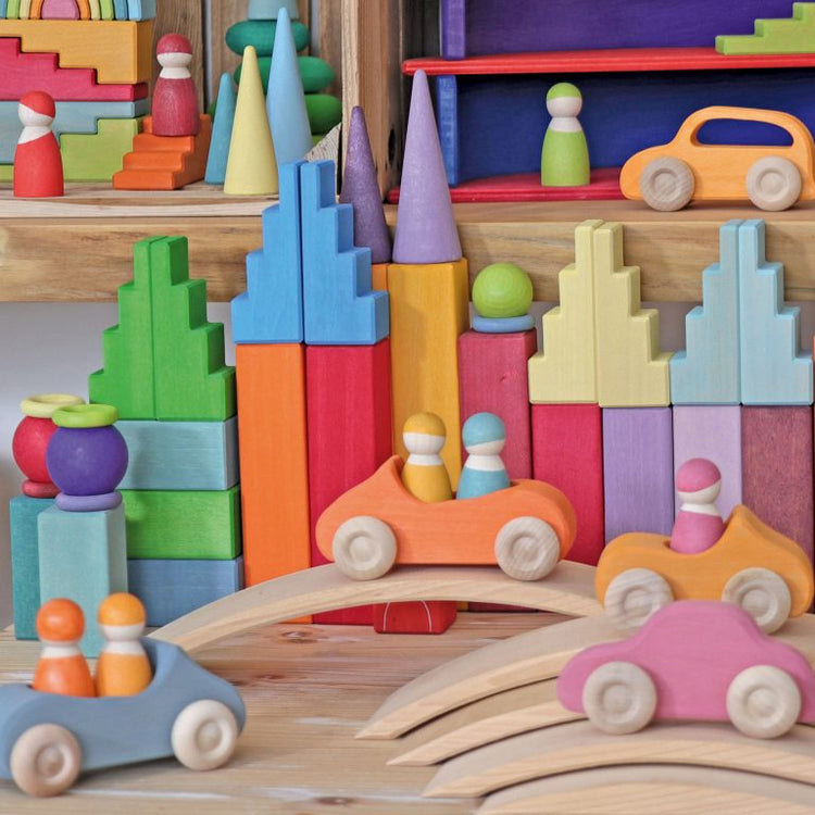 GRIMM'S | STEPPED ROOFS - PASTEL by GRIMM'S WOODEN TOYS - The Playful Collective