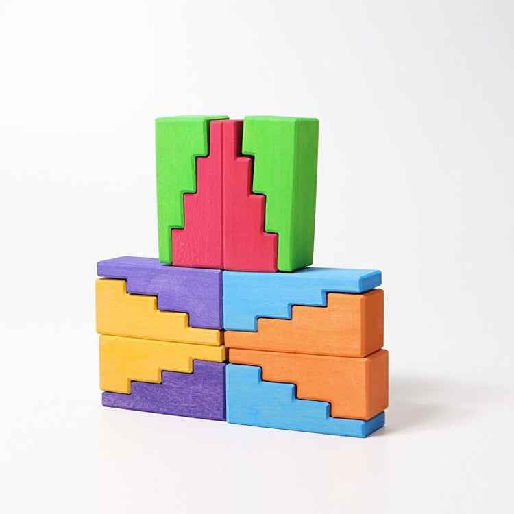 GRIMM'S | STEPPED ROOFS - RAINBOW by GRIMM'S WOODEN TOYS - The Playful Collective
