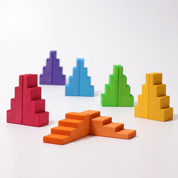 GRIMM'S | STEPPED ROOFS - RAINBOW by GRIMM'S WOODEN TOYS - The Playful Collective