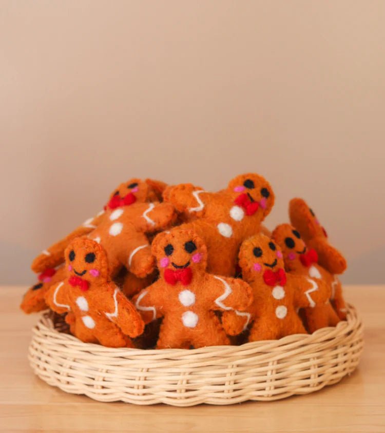 JUNI MOON | FELT GINGERBREAD KID (2 STYLES) Ginger - pink hearts by JUNI MOON - The Playful Collective