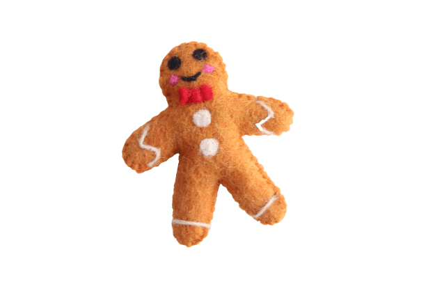 JUNI MOON | FELT GINGERBREAD KID (2 STYLES) Ginger - pink hearts by JUNI MOON - The Playful Collective