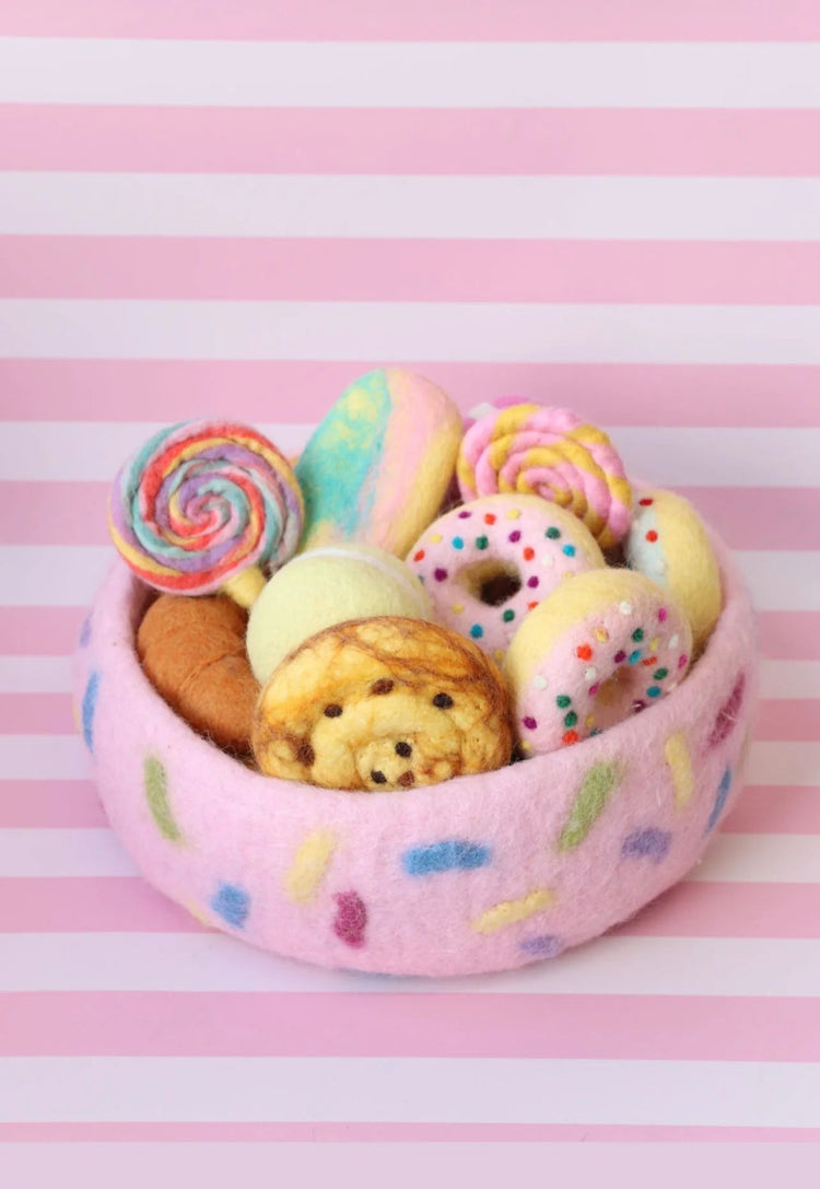 JUNI MOON | LARGE FELT PINK SPRINKLES STORAGE BASKET by JUNI MOON - The Playful Collective