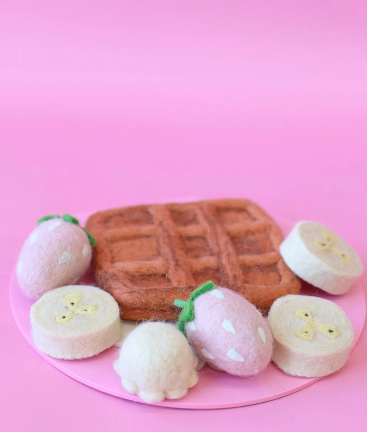 JUNI MOON | WAFFLES WITH BANANA, STRAWBERRIES & ICE CREAM SET (7 PIECE SET) by JUNI MOON - The Playful Collective
