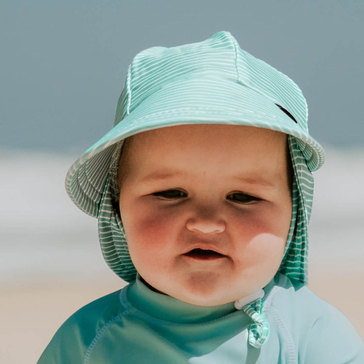 KIDS SWIM LEGIONNAIRE BEACH HAT - STRIPE 0-3 mths / 37cm / XXS by BEDHEAD HATS - The Playful Collective