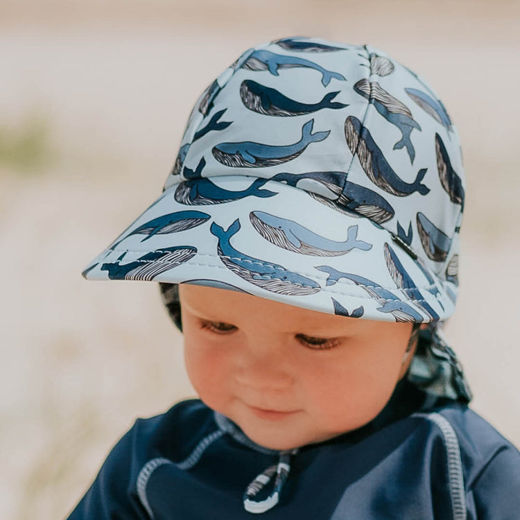 KIDS SWIM LEGIONNAIRE BEACH HAT - WHALE 0-3 mths / 37cm / XXS by BEDHEAD HATS - The Playful Collective