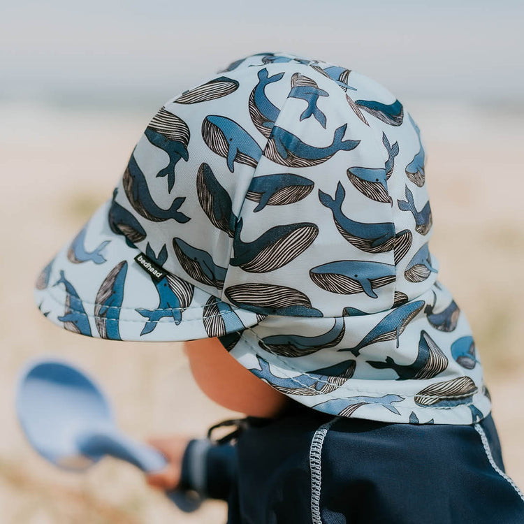 KIDS SWIM LEGIONNAIRE BEACH HAT - WHALE 0-3 mths / 37cm / XXS by BEDHEAD HATS - The Playful Collective