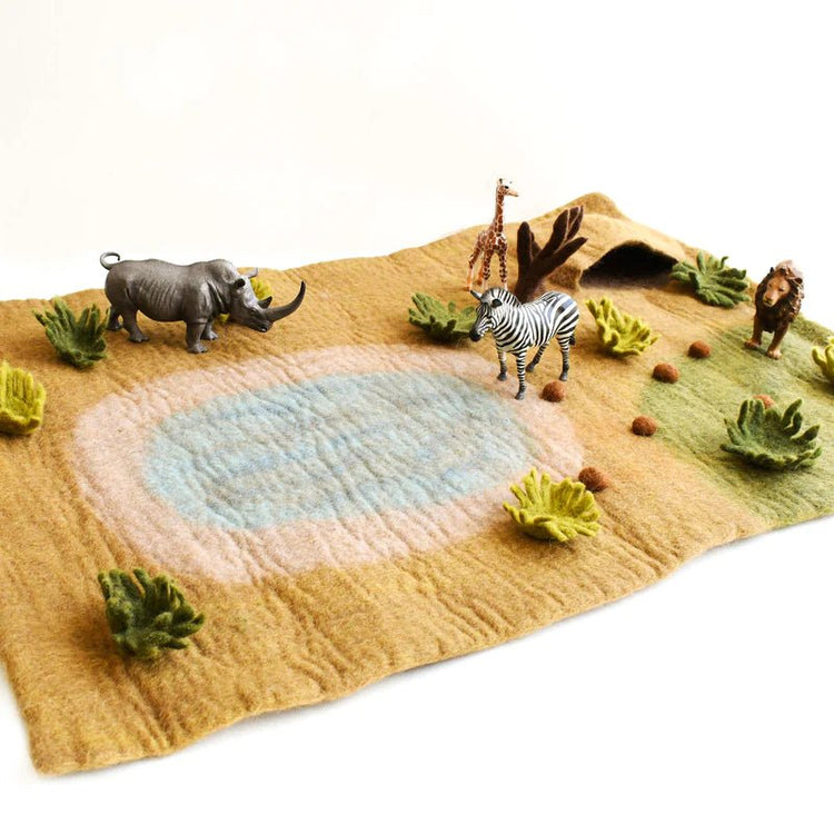 LARGE SAFARI FELT PLAY MAT PLAYSCAPE by TARA TREASURES - The Playful Collective