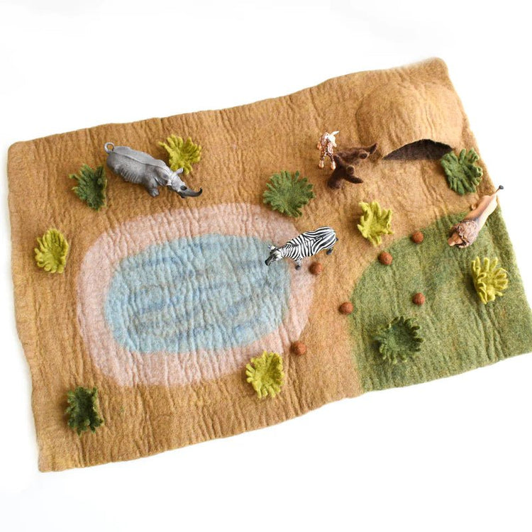 LARGE SAFARI FELT PLAY MAT PLAYSCAPE by TARA TREASURES - The Playful Collective