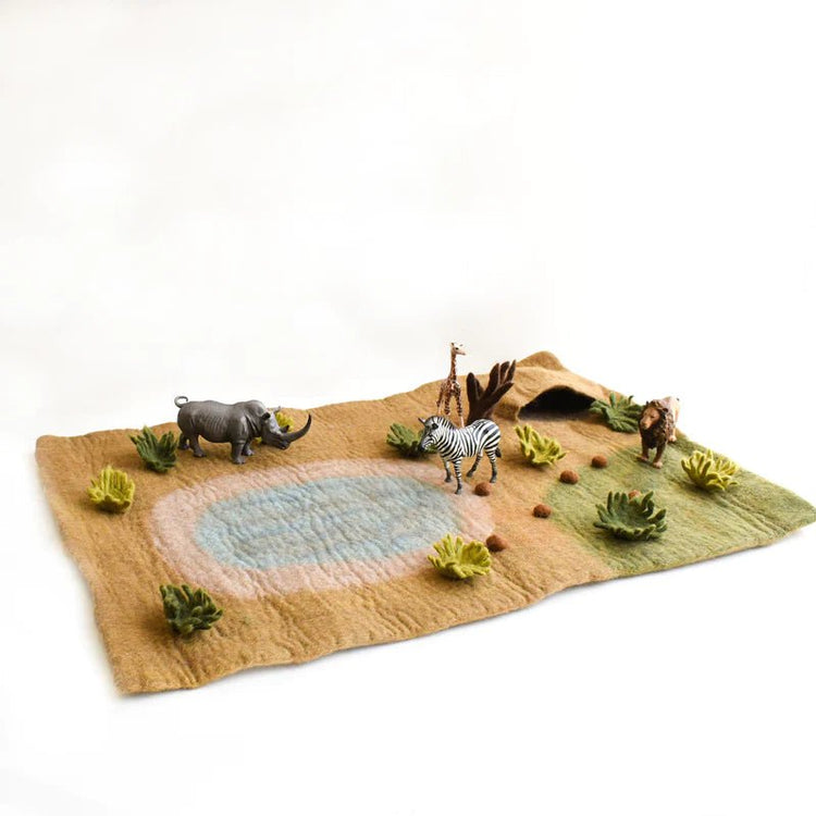 LARGE SAFARI FELT PLAY MAT PLAYSCAPE by TARA TREASURES - The Playful Collective