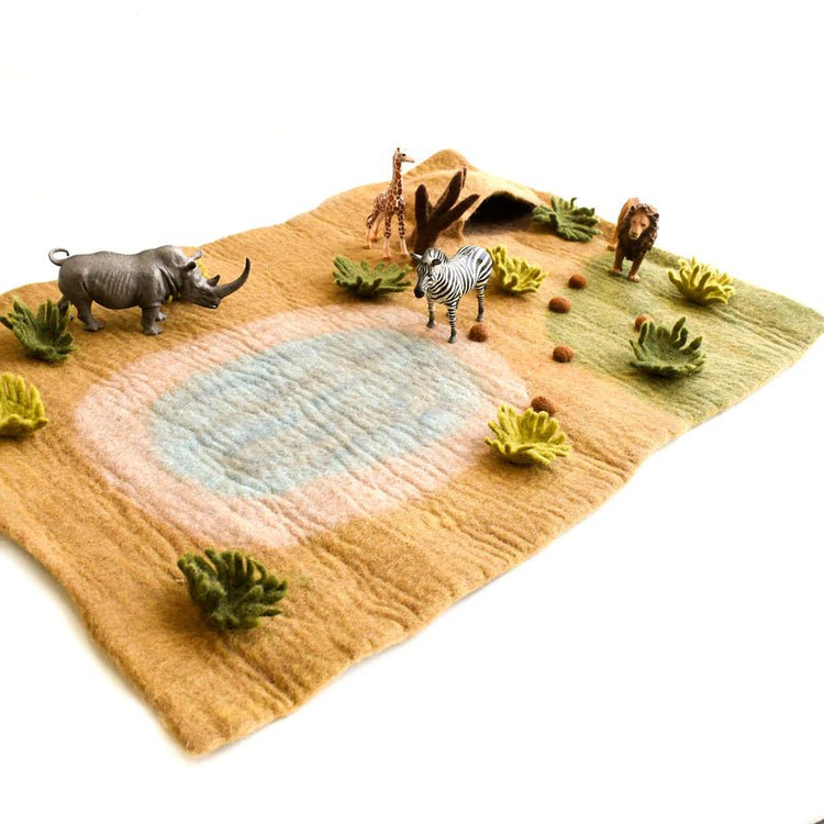 LARGE SAFARI FELT PLAY MAT PLAYSCAPE by TARA TREASURES - The Playful Collective