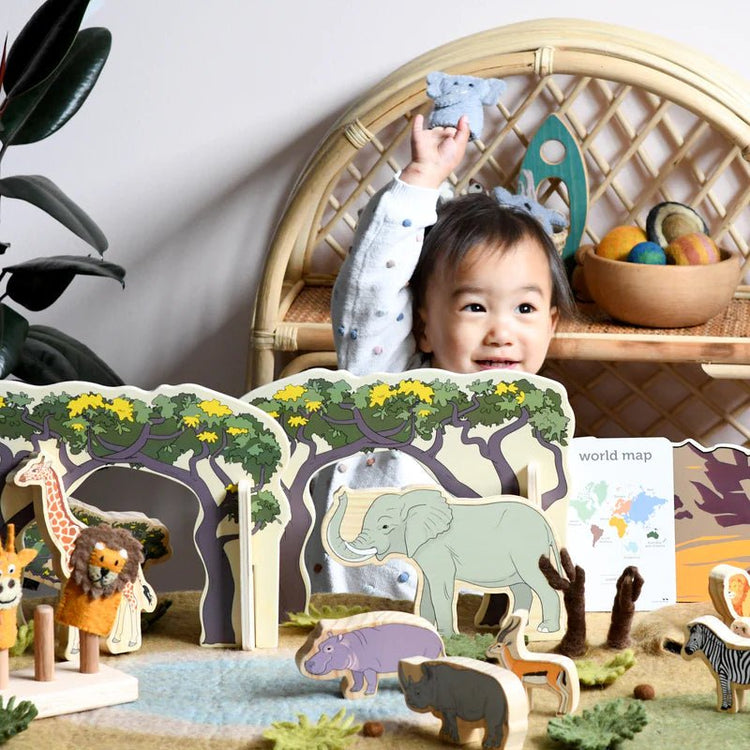 LARGE SAFARI FELT PLAY MAT PLAYSCAPE by TARA TREASURES - The Playful Collective