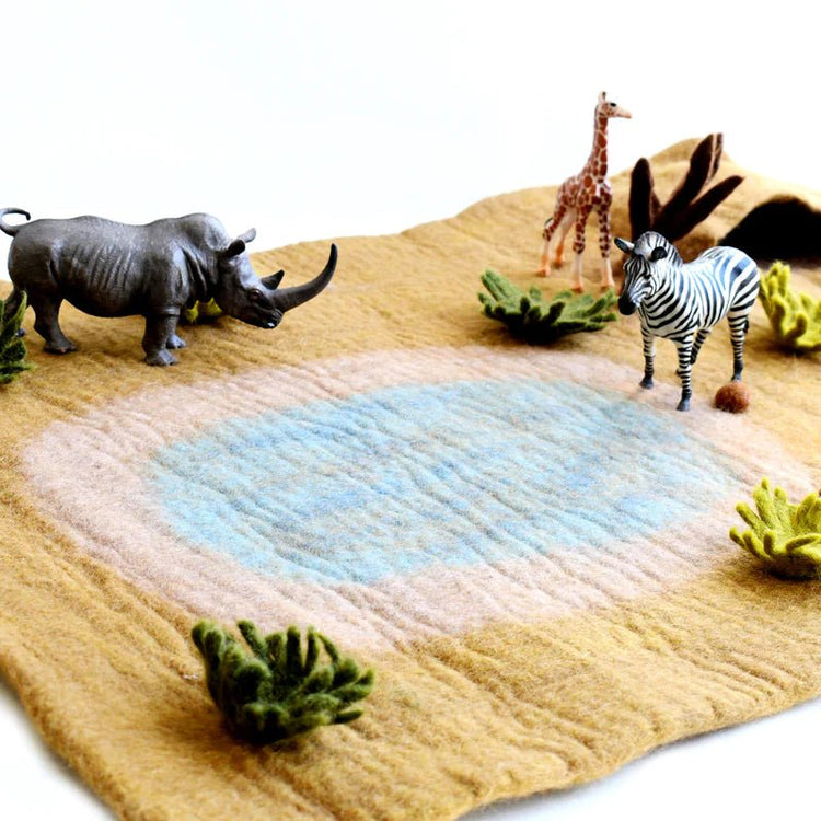 LARGE SAFARI FELT PLAY MAT PLAYSCAPE by TARA TREASURES - The Playful Collective