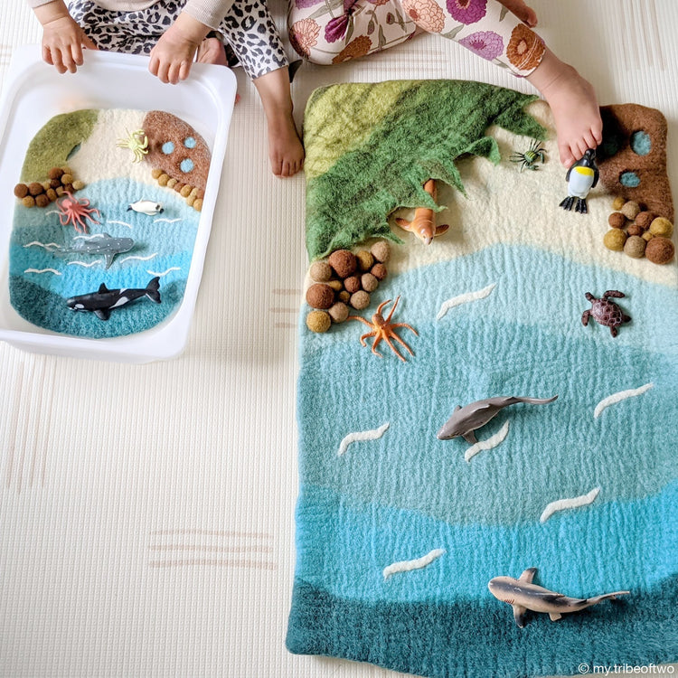 LARGE SEA AND ROCKPOOL PLAY MAT PLAYSCAPE by TARA TREASURES - The Playful Collective