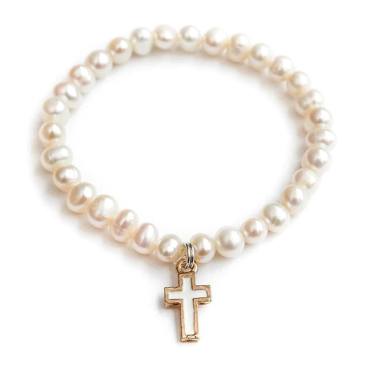 LAUREN HINKLEY | FRESHWATER PEARL CROSS BRACELET by LAUREN HINKLEY AUSTRALIA - The Playful Collective